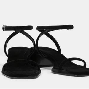 The Row "Kate" Black Velvet Sandals - NWOB Size 38.5 US 8